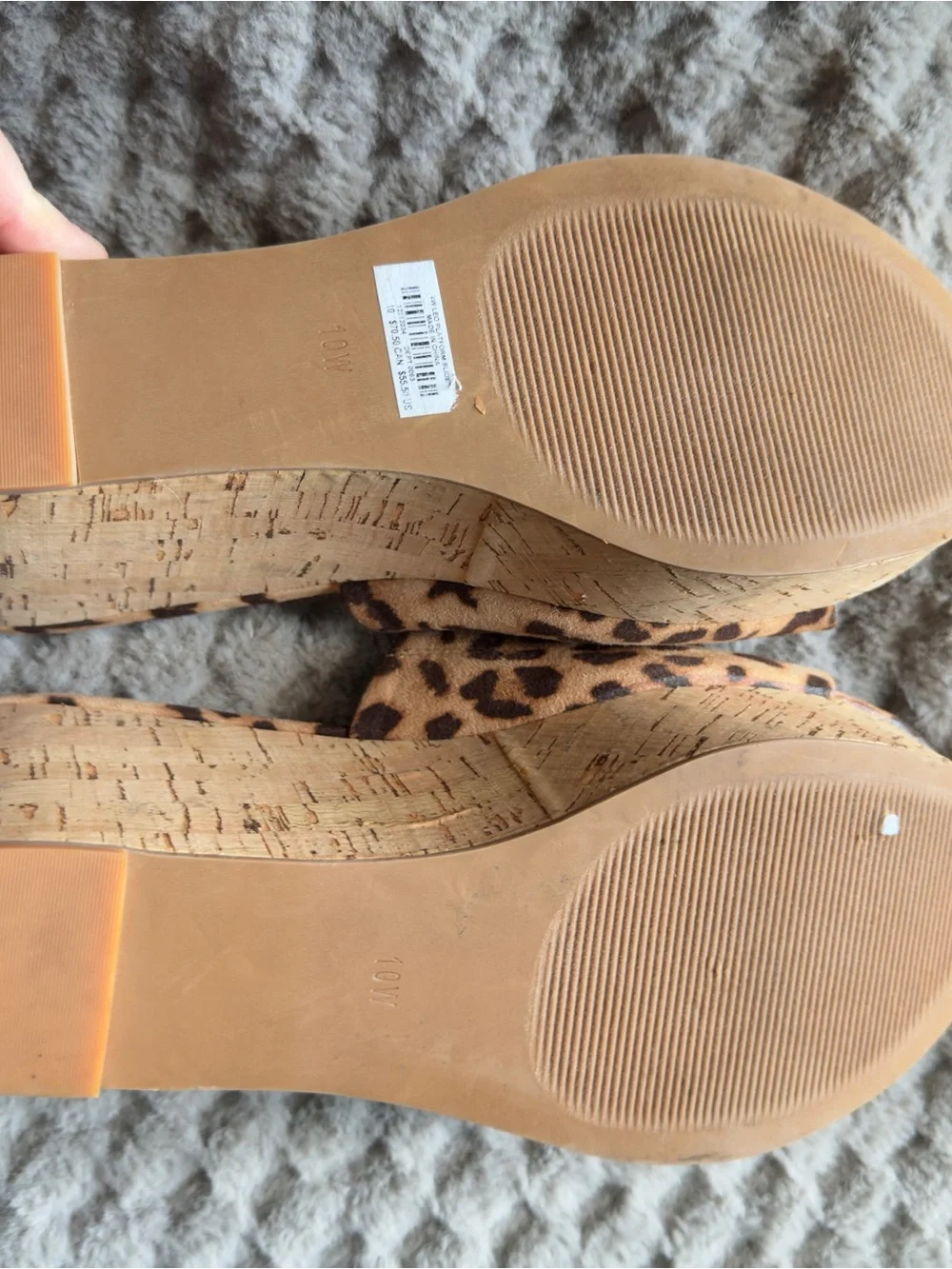 torrid Leopard Print Cork Wedge Slide Sandals - Brown/Tan